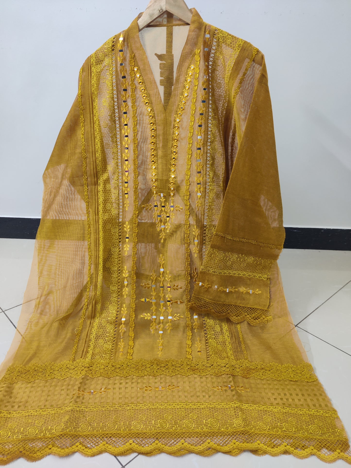 Mustard Mirror Laced 2pc