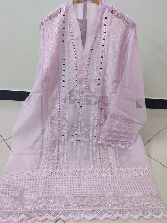 Baby Pink Mirror Laced 2pc