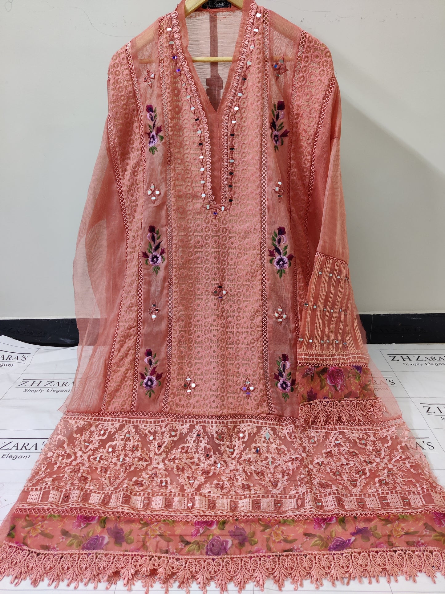 Mud Peach Digital Embroidery 3pc