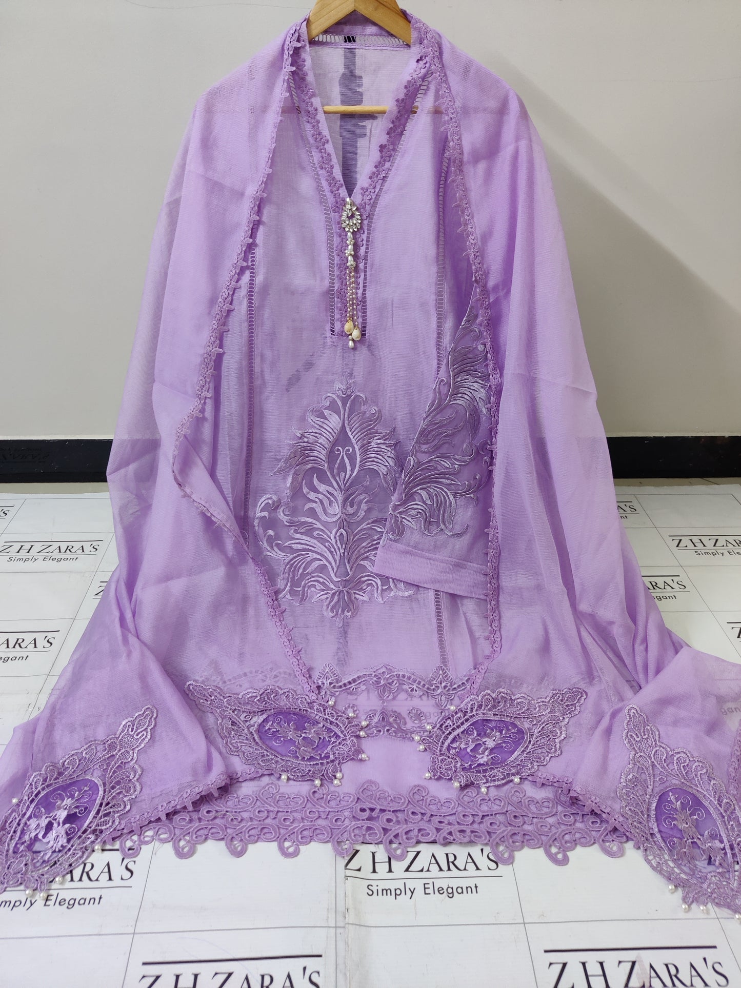 Onion Purple Tassel Cutwork 2pc