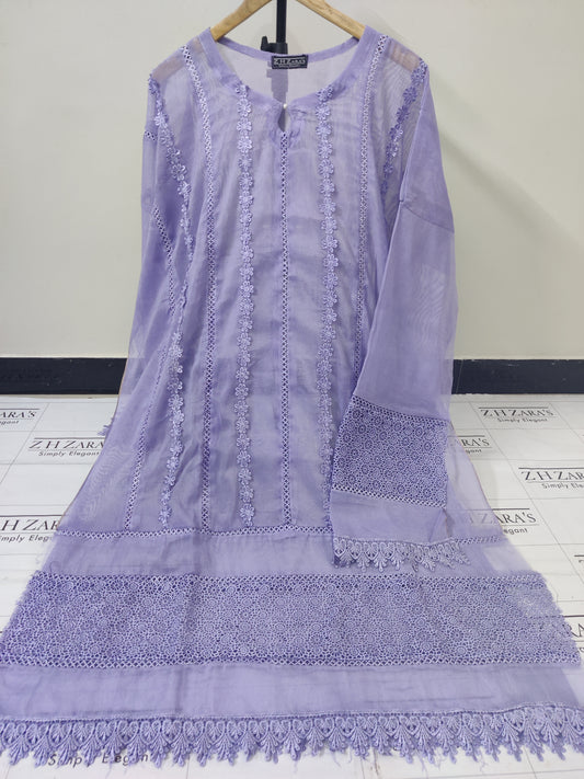 Heavy duppatta 3pc Lavender Purple
