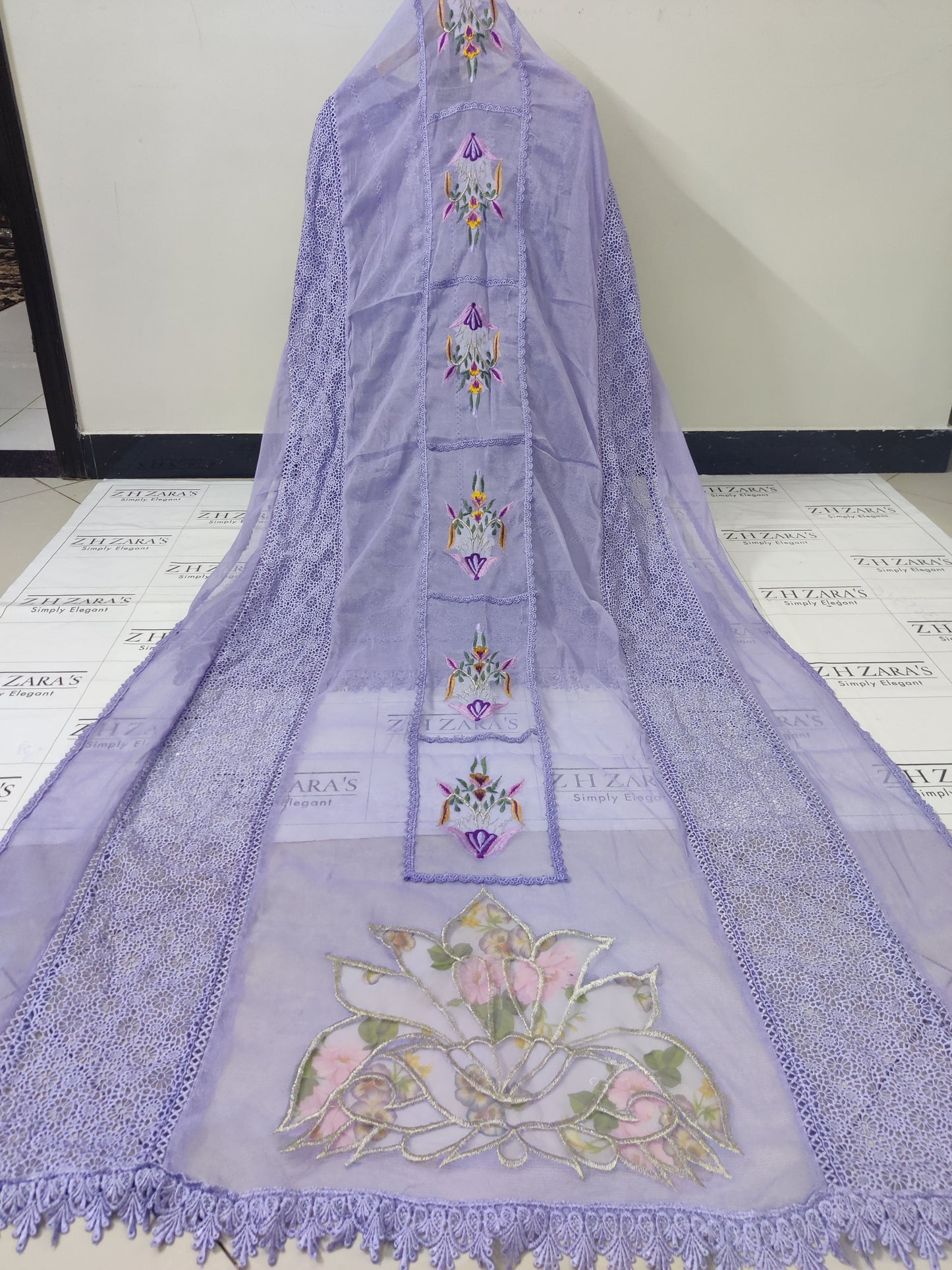 Heavy duppatta 3pc Lavender Purple