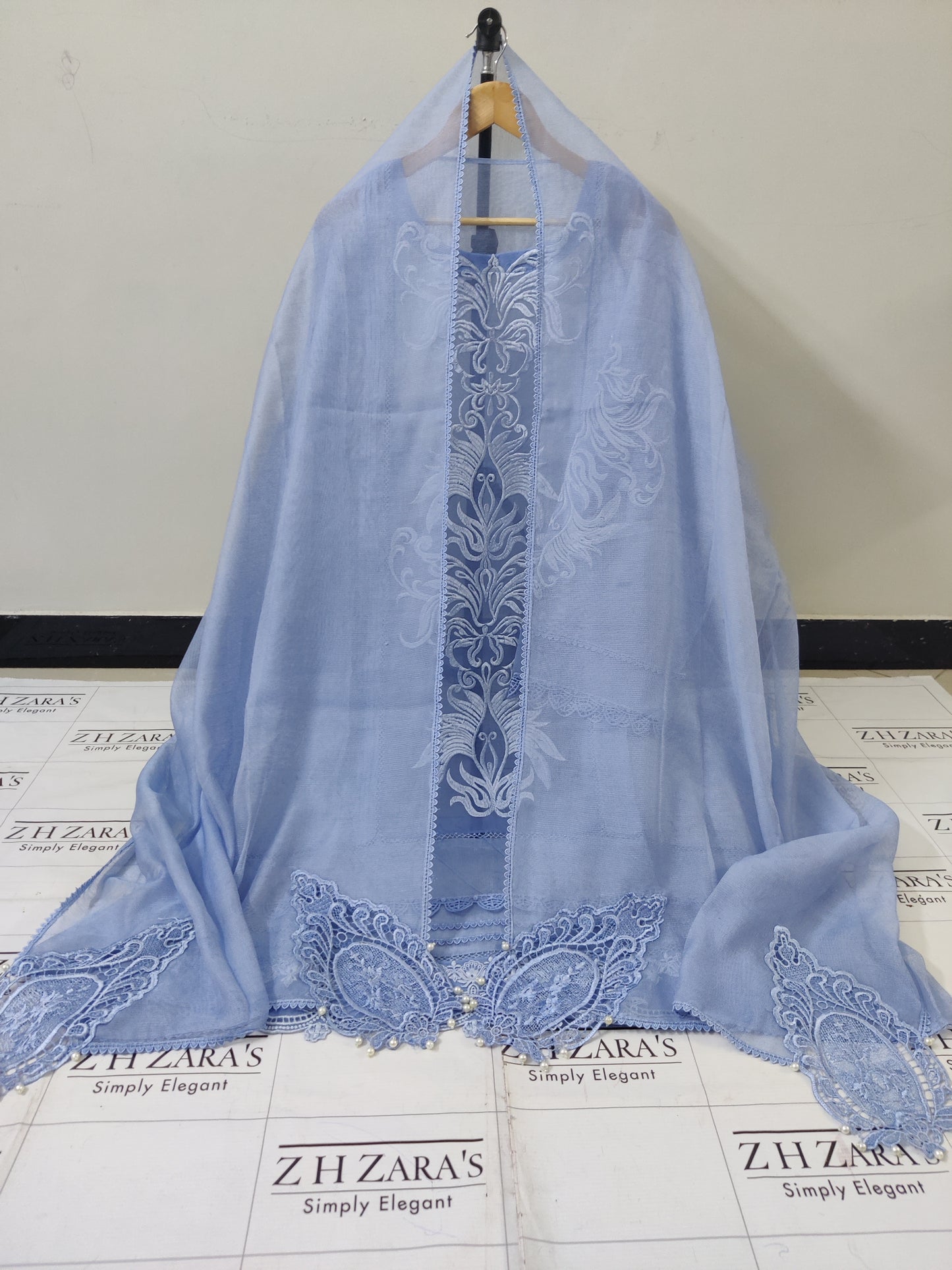 Ice Blue Heavy EMB 2pc