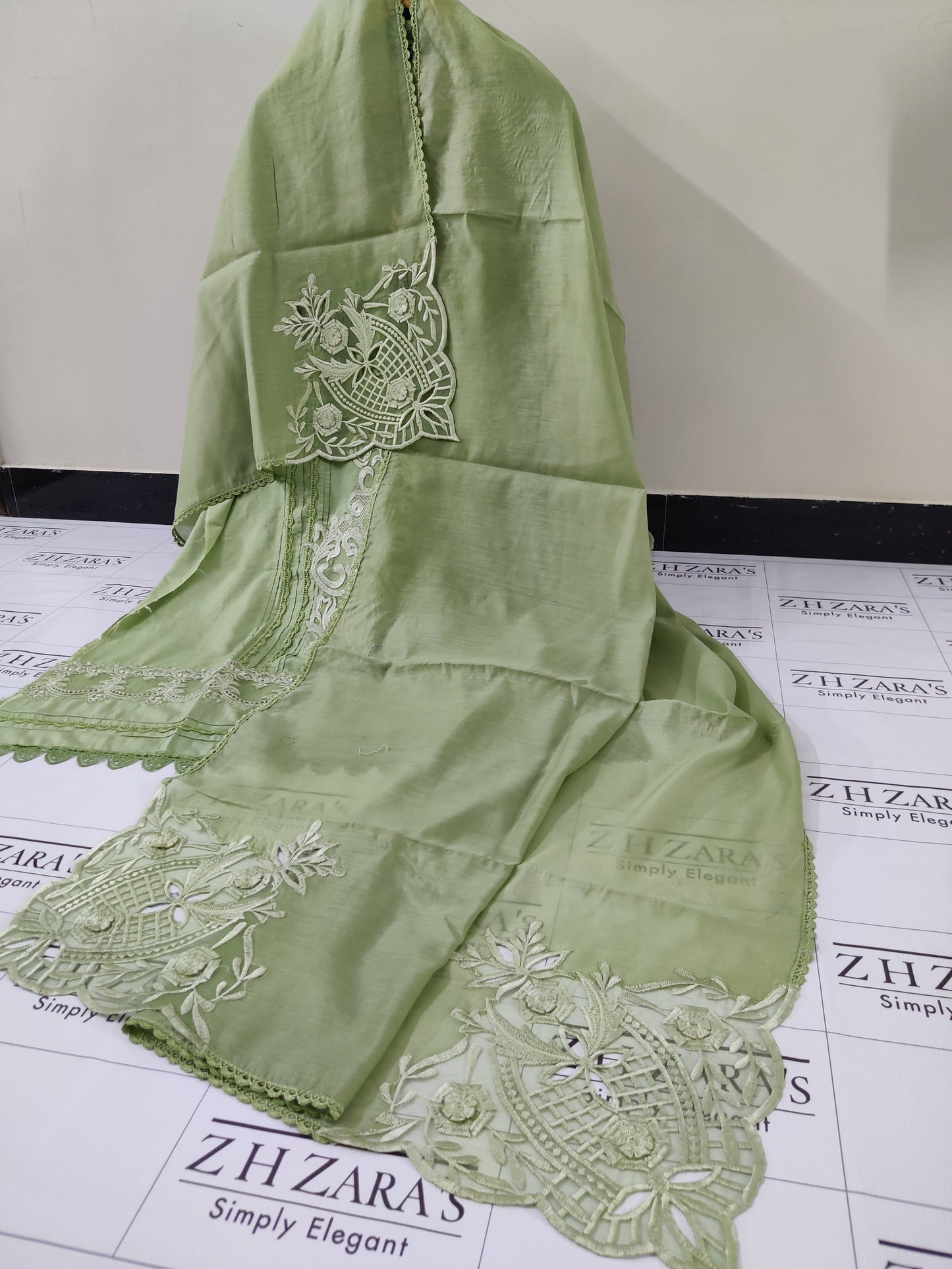 Apple Green Cotton Silk 3pc