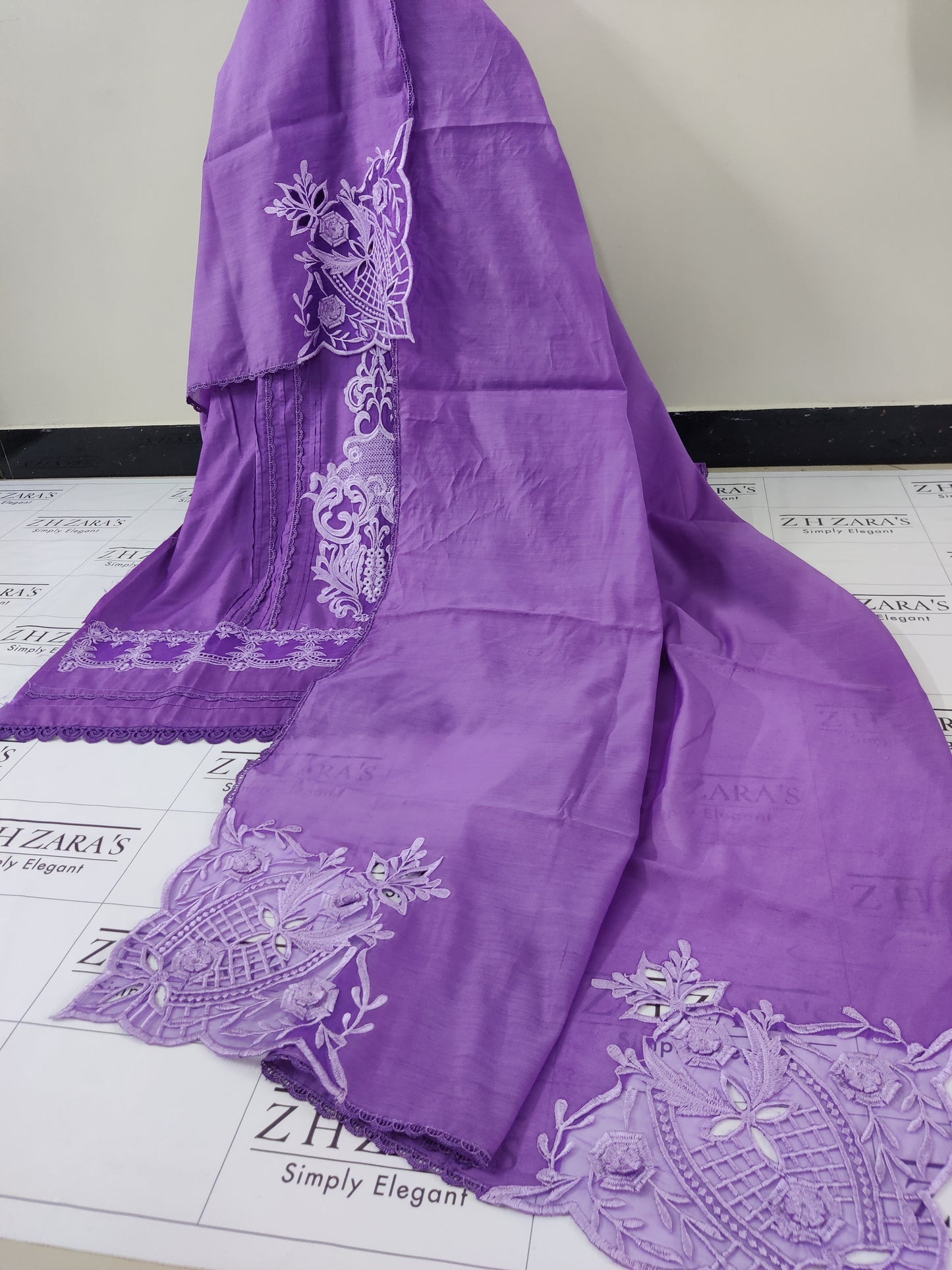Purple Cotton Silk 3pc