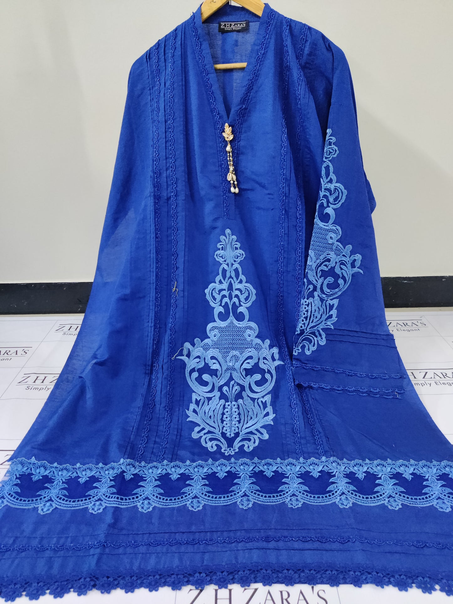 Ink Blue Cotton Silk 3pc