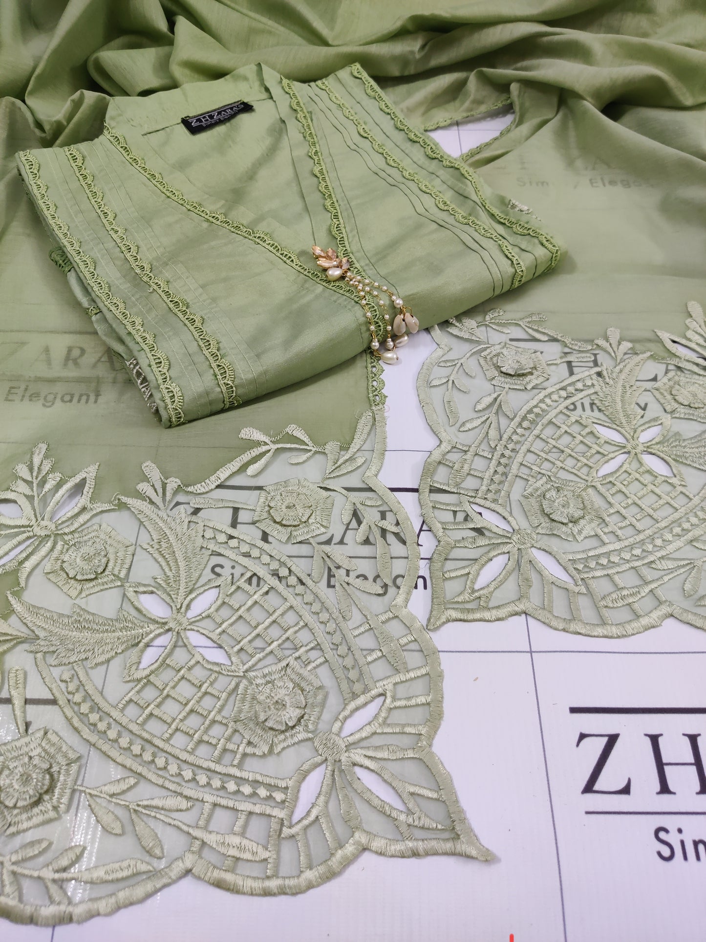 Apple Green Cotton Silk 3pc