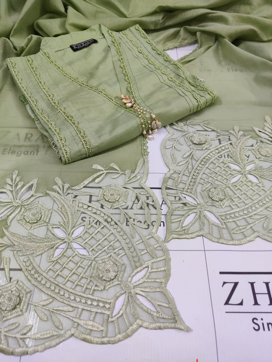 Apple Green Cotton Silk 3pc