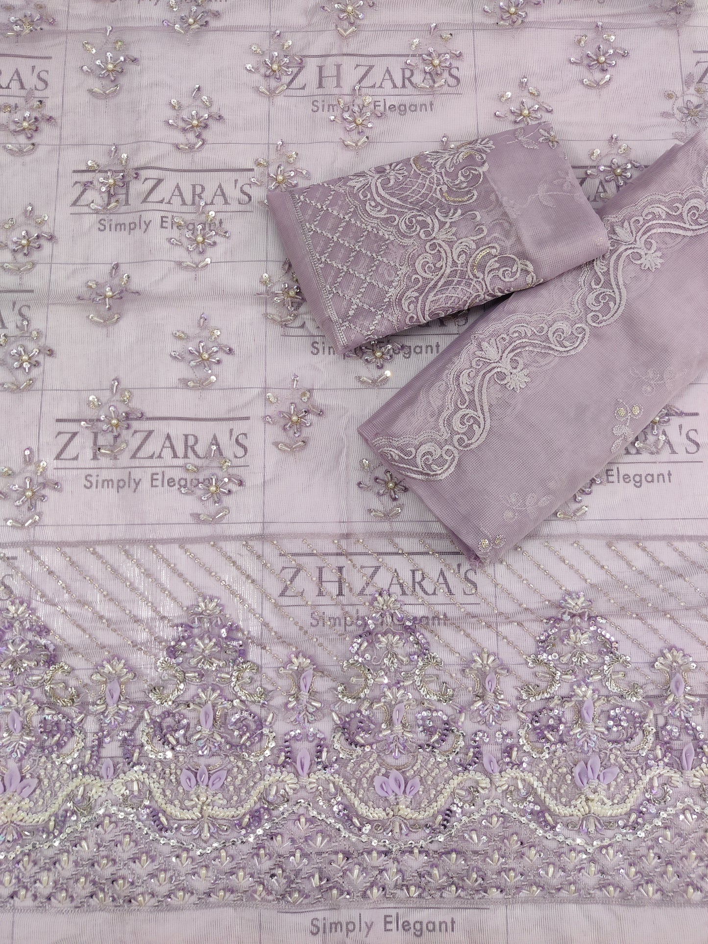 Premium Lavender Hand Embellished