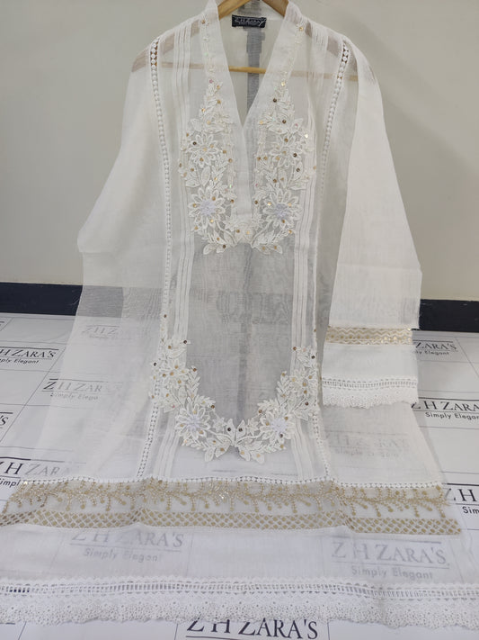White Cutwork Handwork 2pc