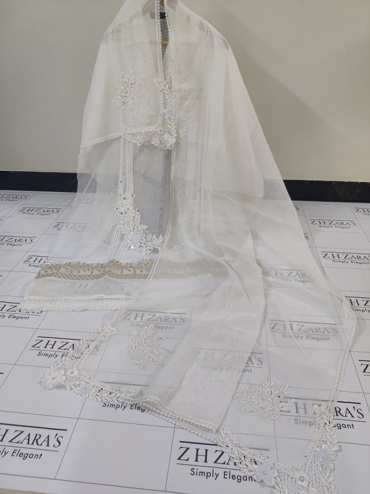 White Cutwork Handwork 2pc