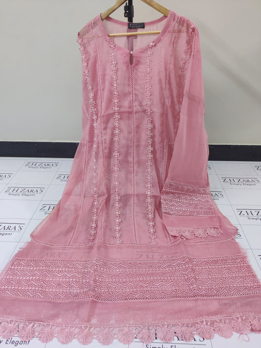 Heavy duppatta 3pc Tea Pink