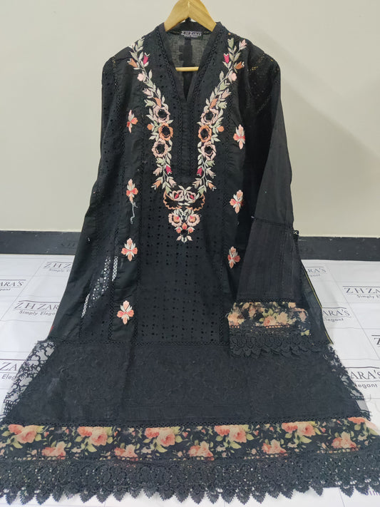 Luxury Lawn Black 3pc