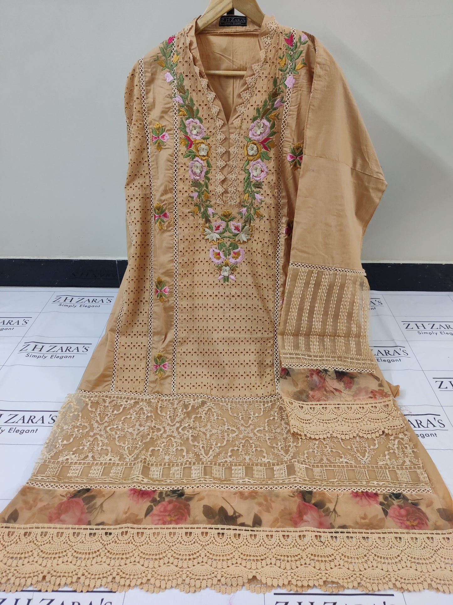 Luxury Lawn Coffee Beige 3pc