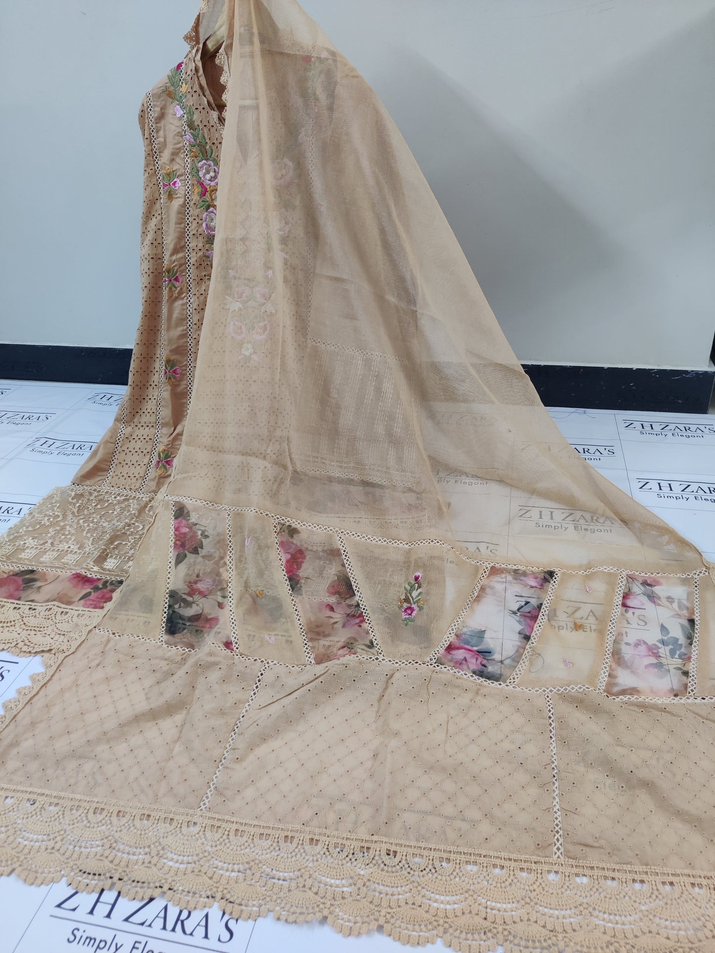 Luxury Lawn Coffee Beige 3pc