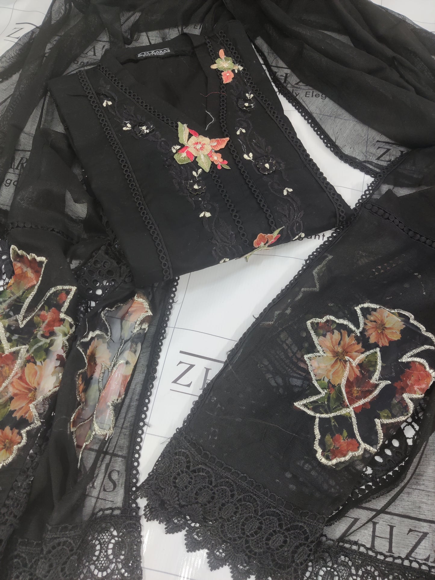 Black Khaddar 3pc