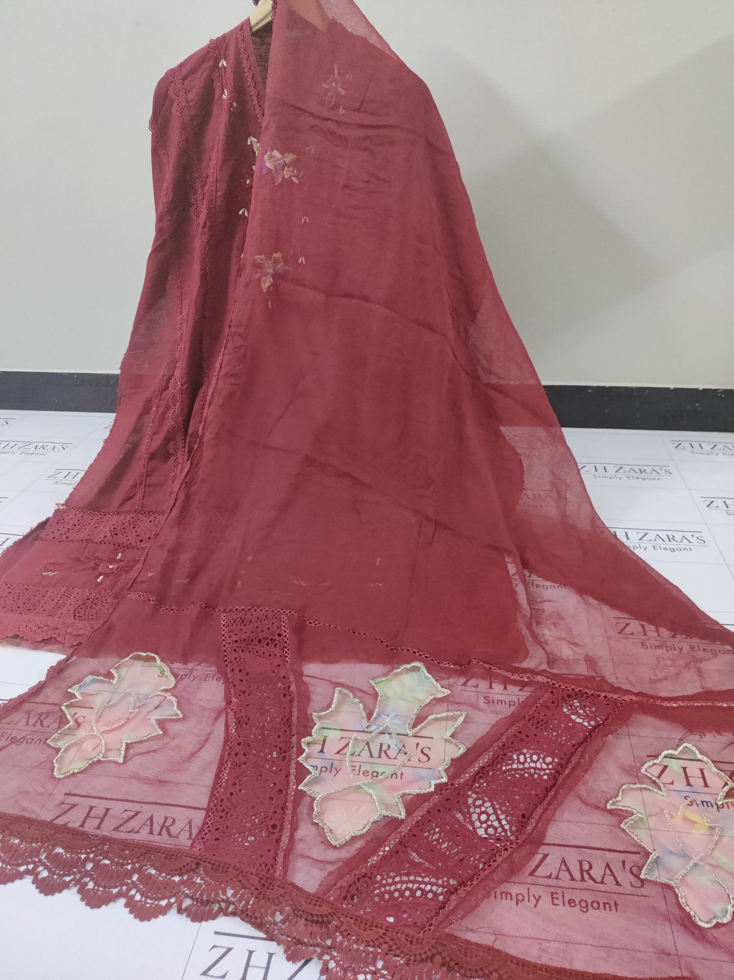 Maroon Khaddar 3pc