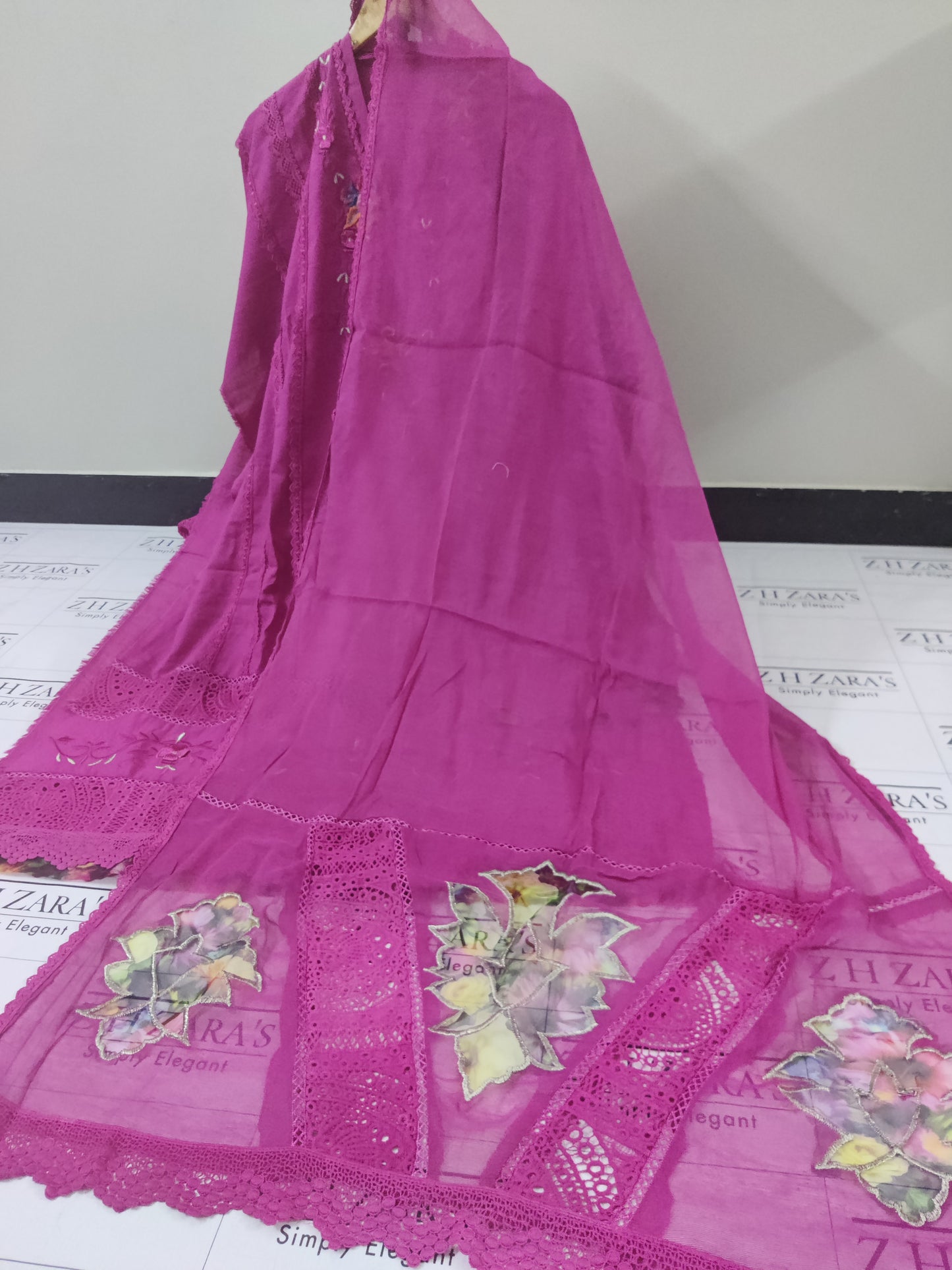 Mulberry Deep Pink Khaddar 3pc