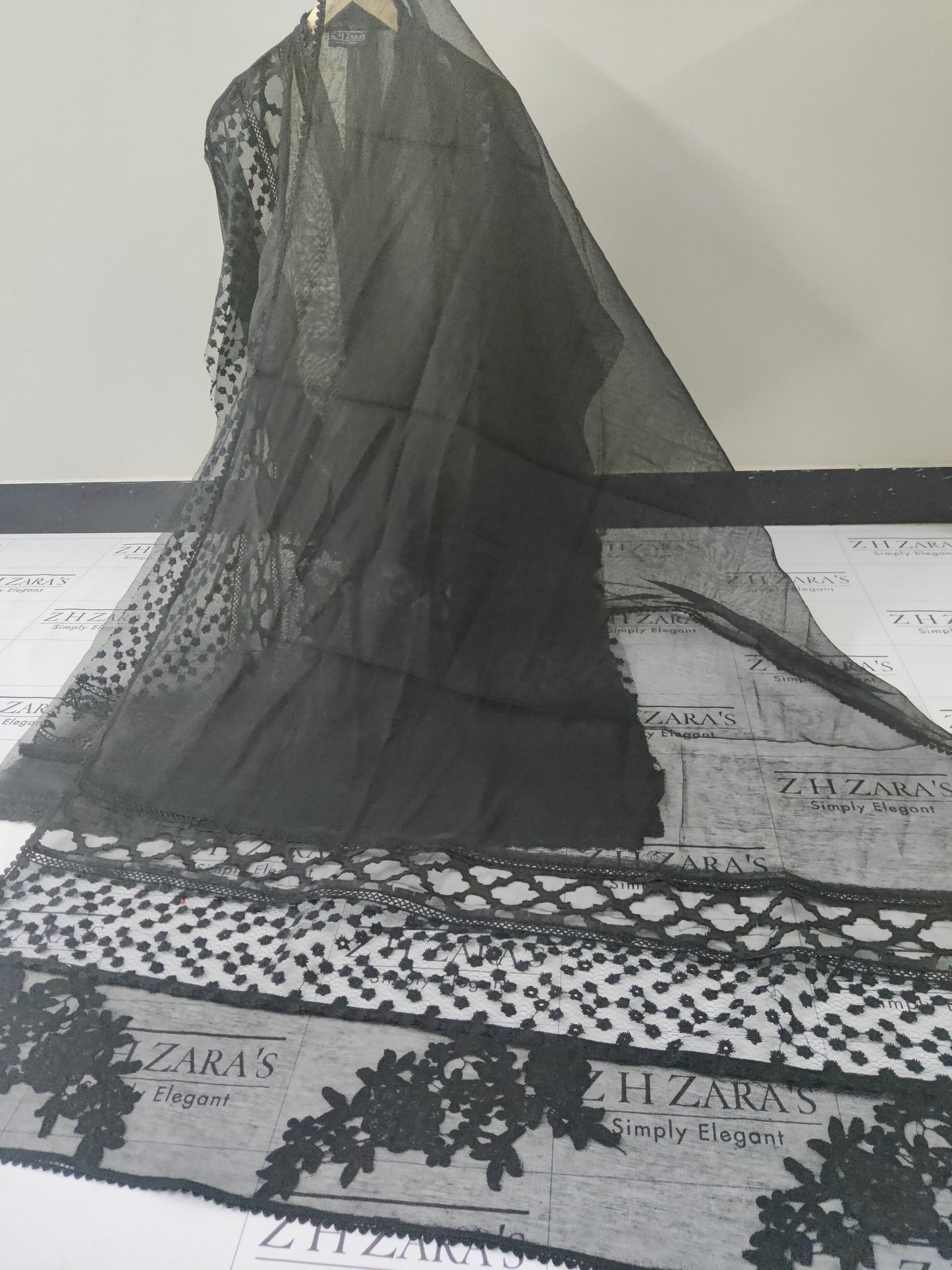 Black Broshia Cutwork 2pc