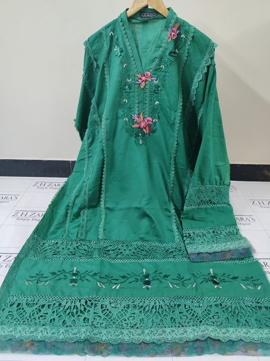 Emrald Green Khaddar 3pc