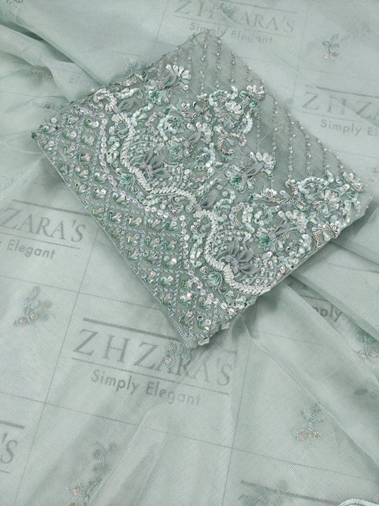 Premium Aqua Green Hand Embellished