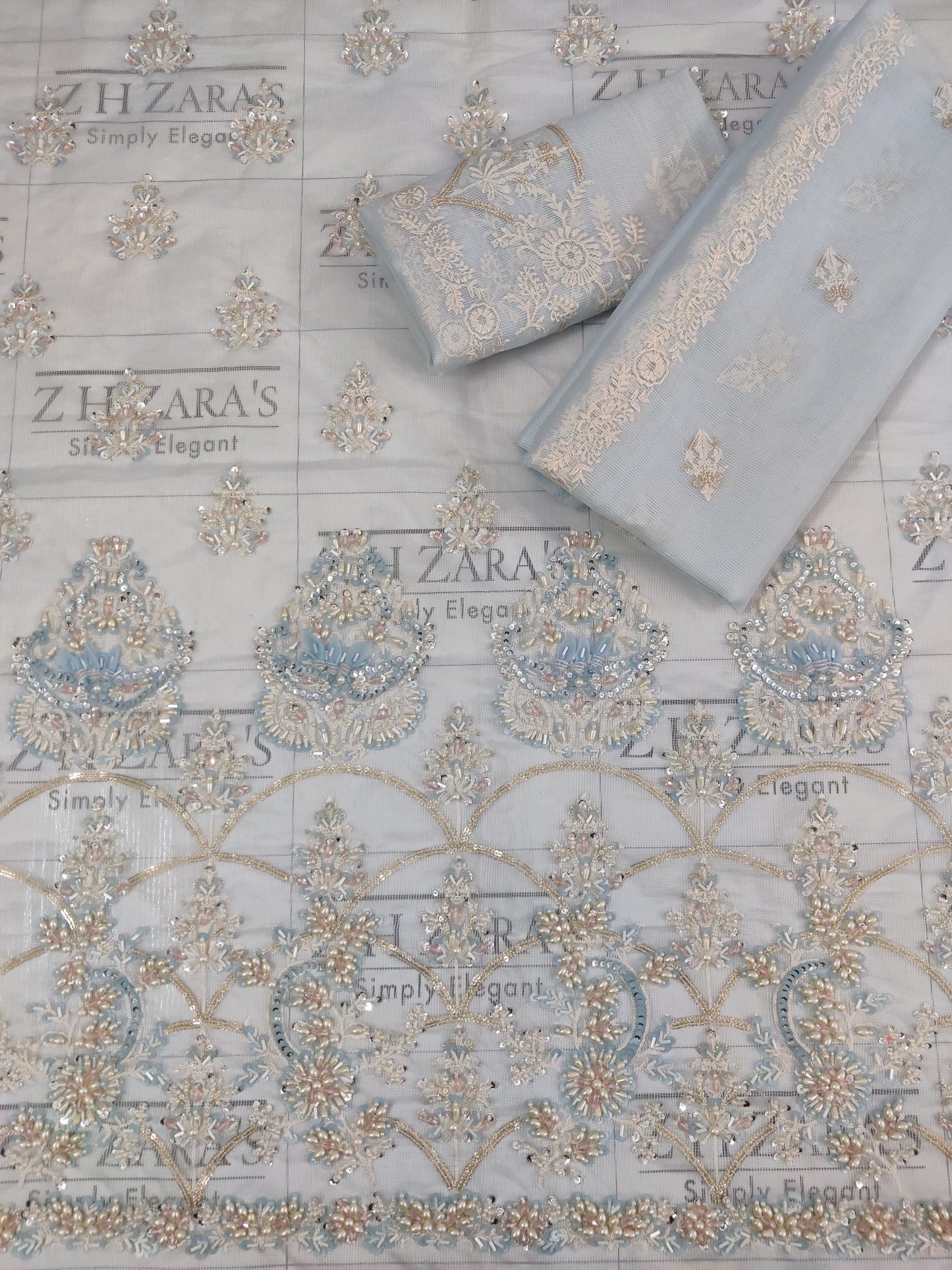 Signature Ice Blue Hand Embellished