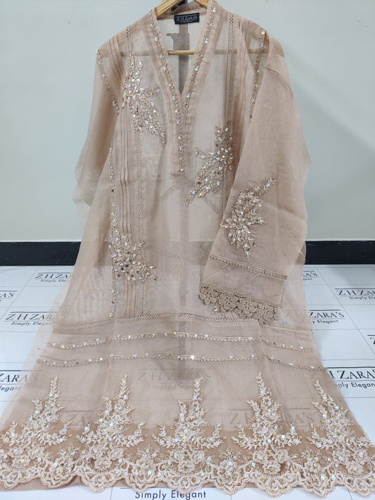 Coffee Cutwork Handwork 2pc
