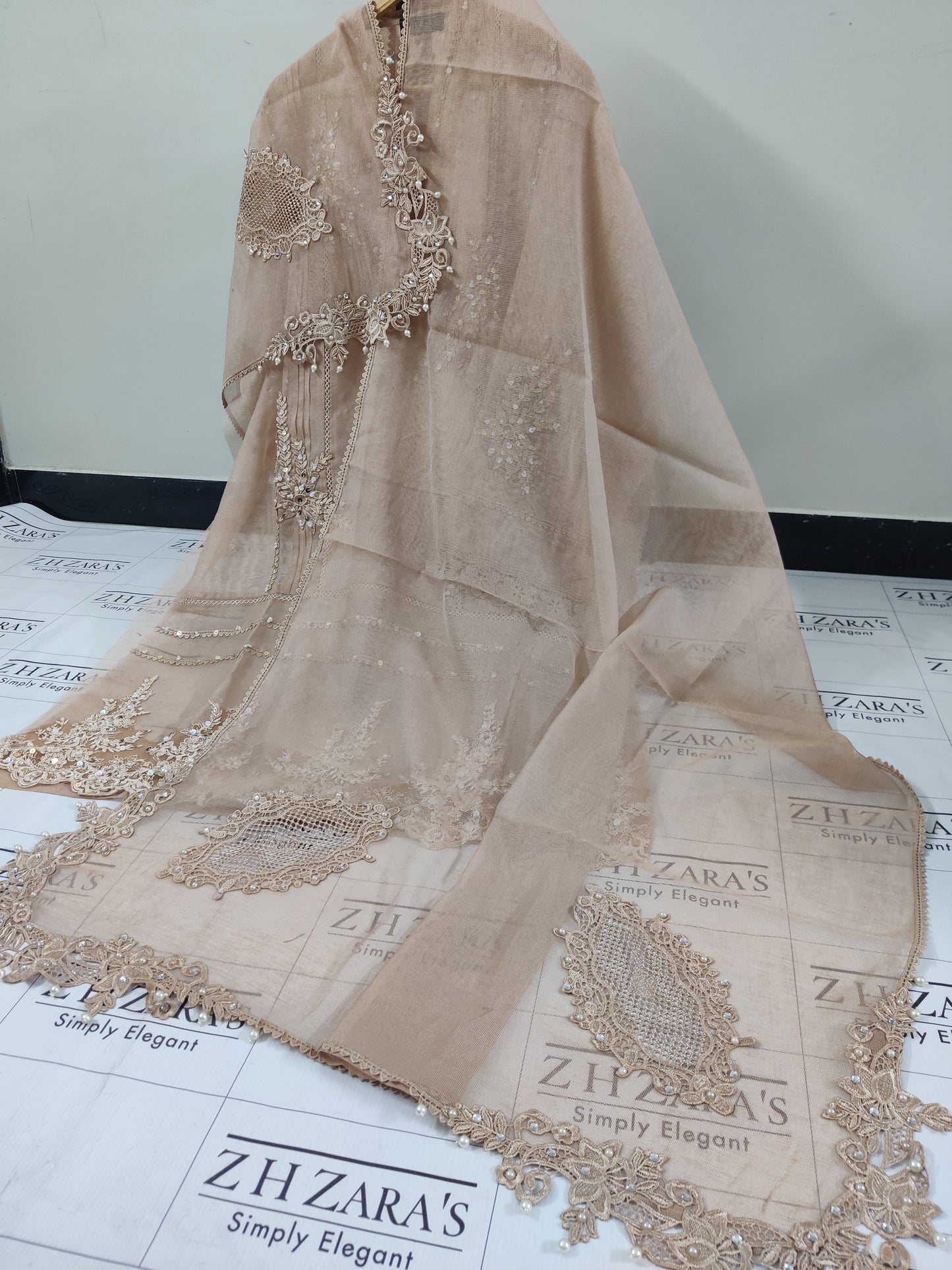 Coffee Cutwork Handwork 2pc