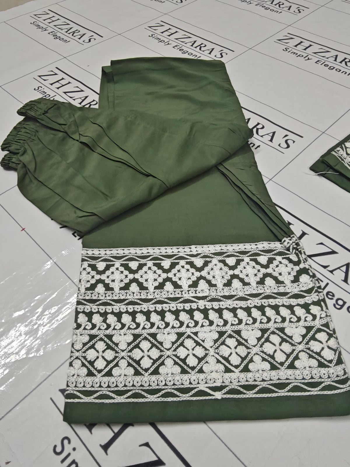 Sage Green Anchor Kaftan 2pc