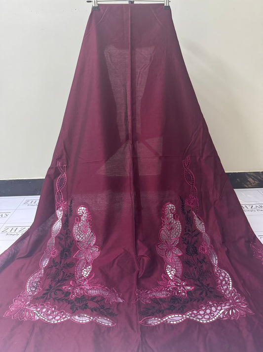 Deep Maroon Apsara 3pc