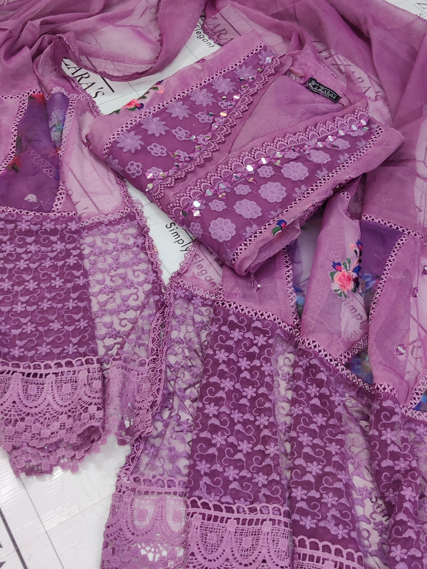 Onion Pink Digital Embroidery 3pc