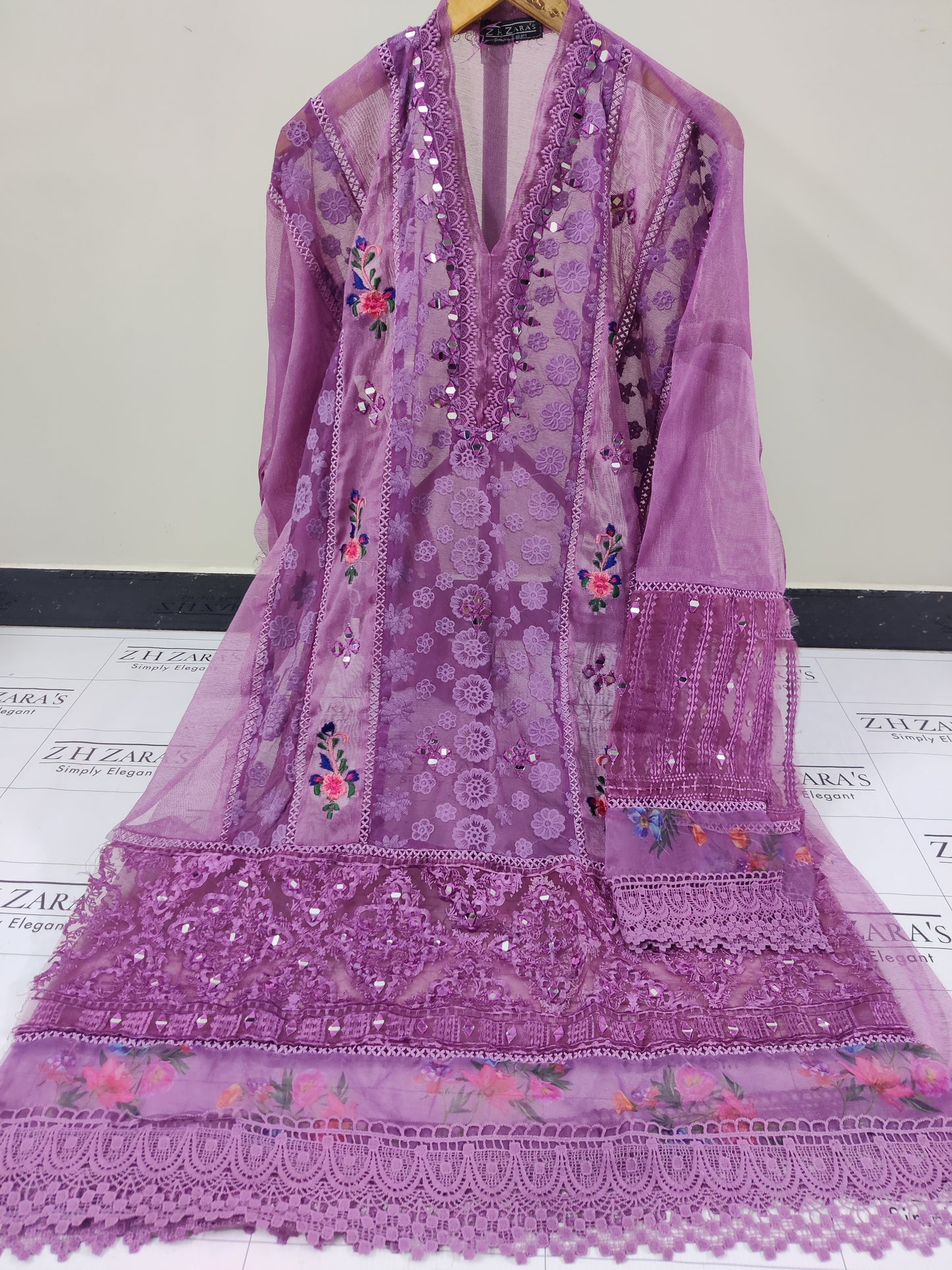 Onion Pink Digital Embroidery 3pc