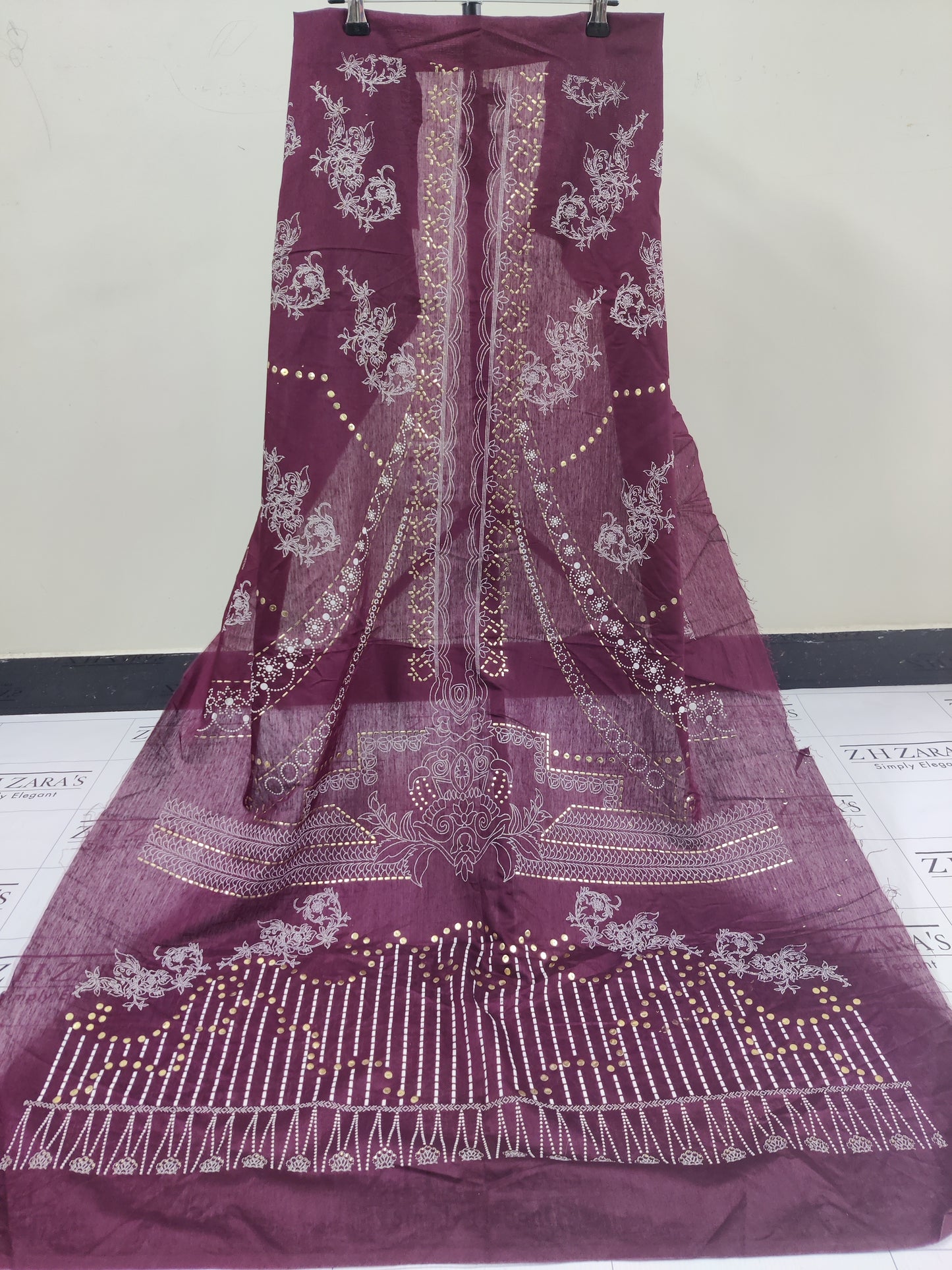 Plum Purple Mukesh 3pc