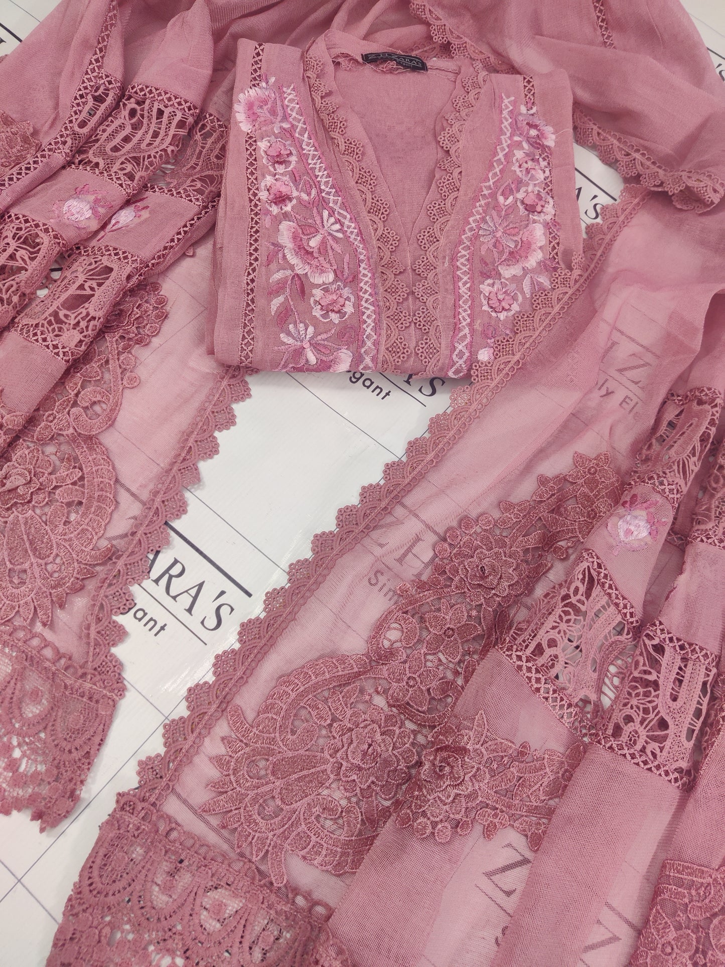 Tea Pink Gala Emb 3pc