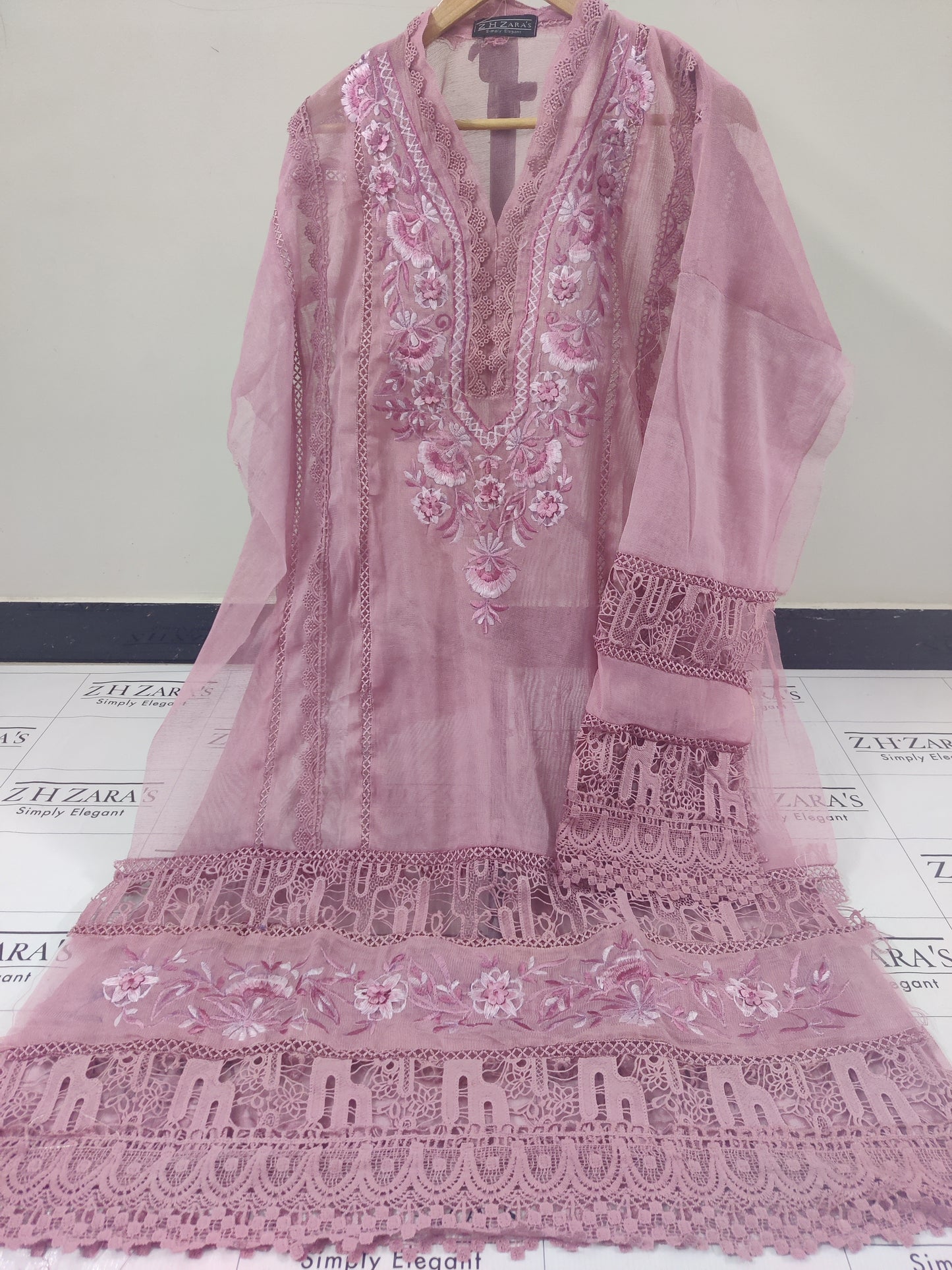 Tea Pink Gala Emb 3pc