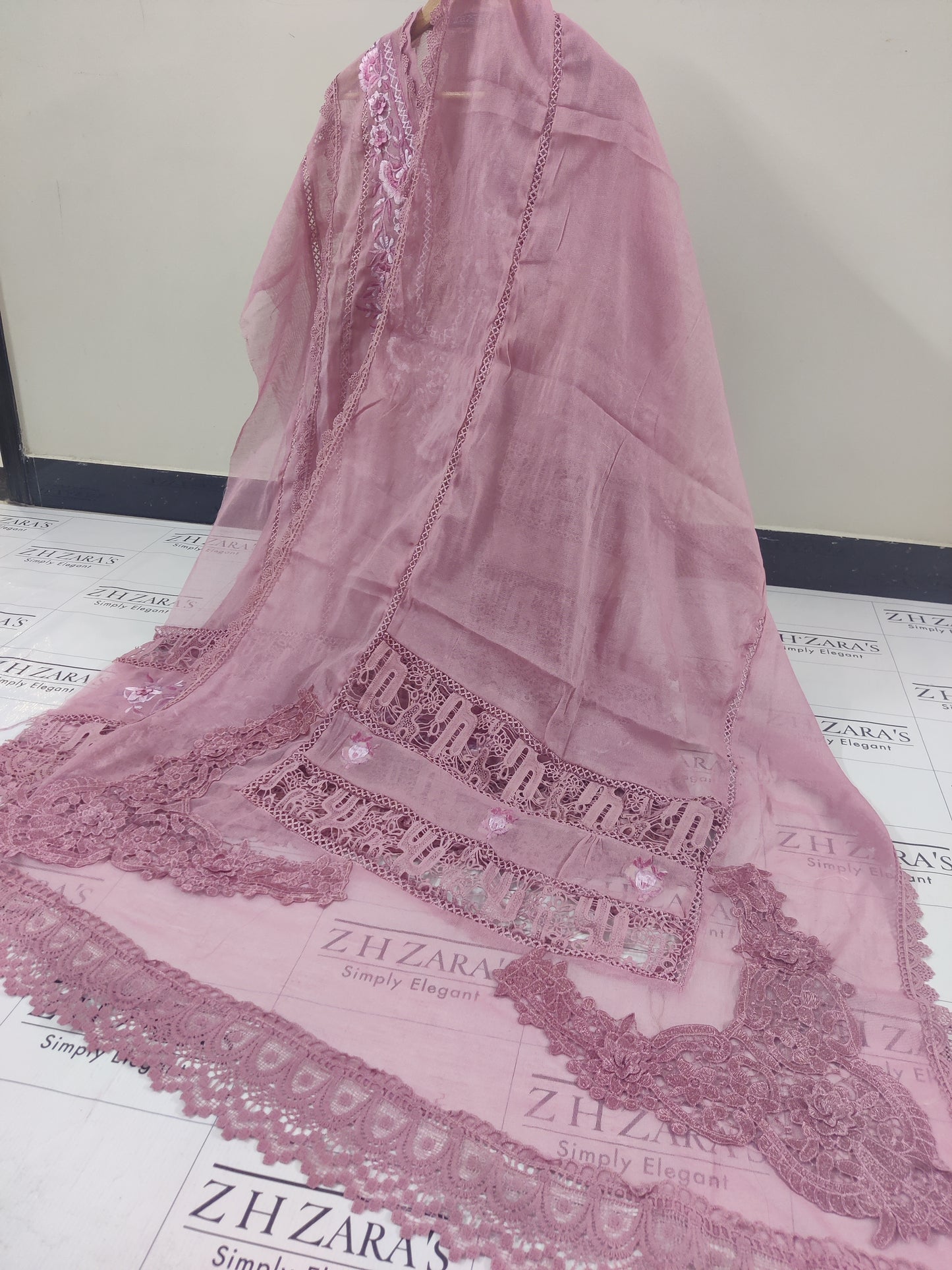 Tea Pink Gala Emb 3pc