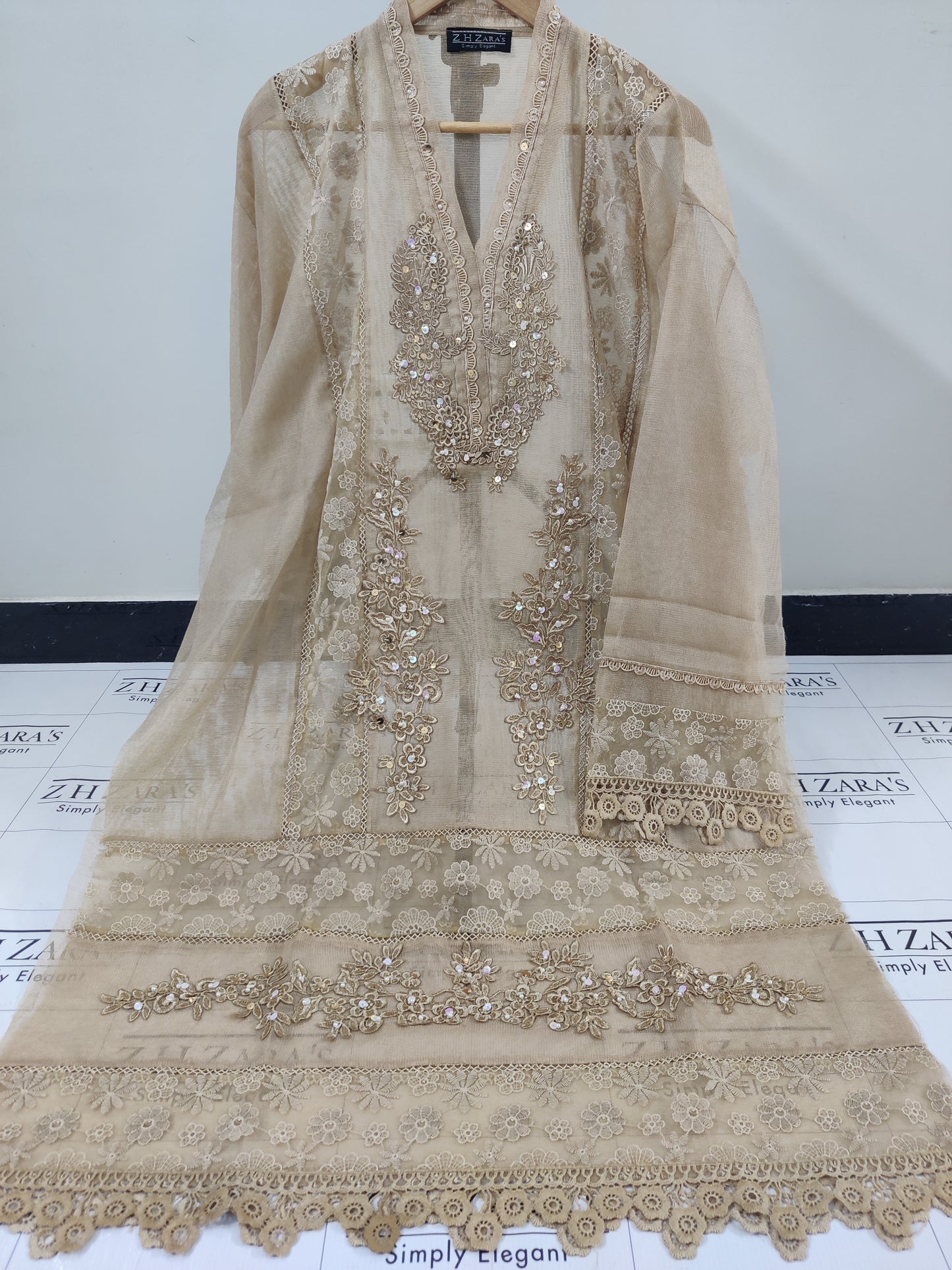 Coffee V2 Cutwork Handwork 2pc