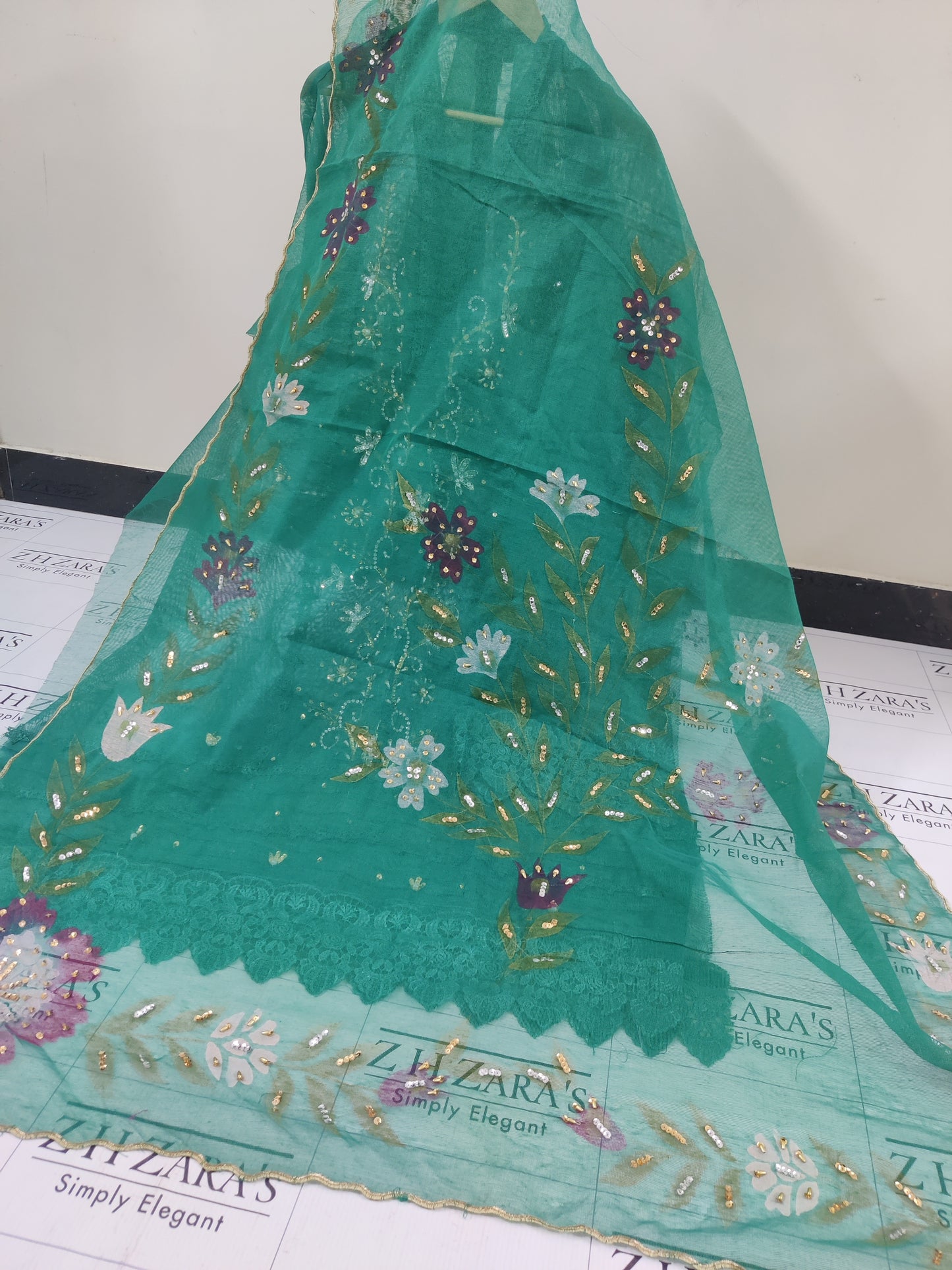 Emerald Green Brush & Beads 2pc