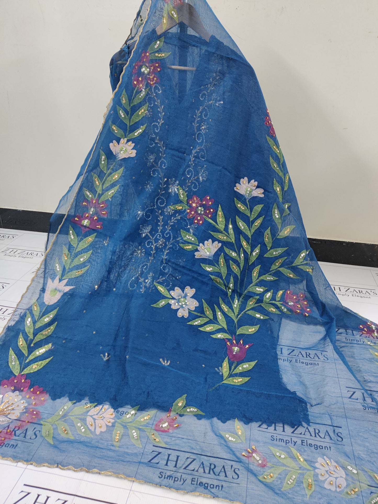 Peacock Blue Brush & Beads 2pc