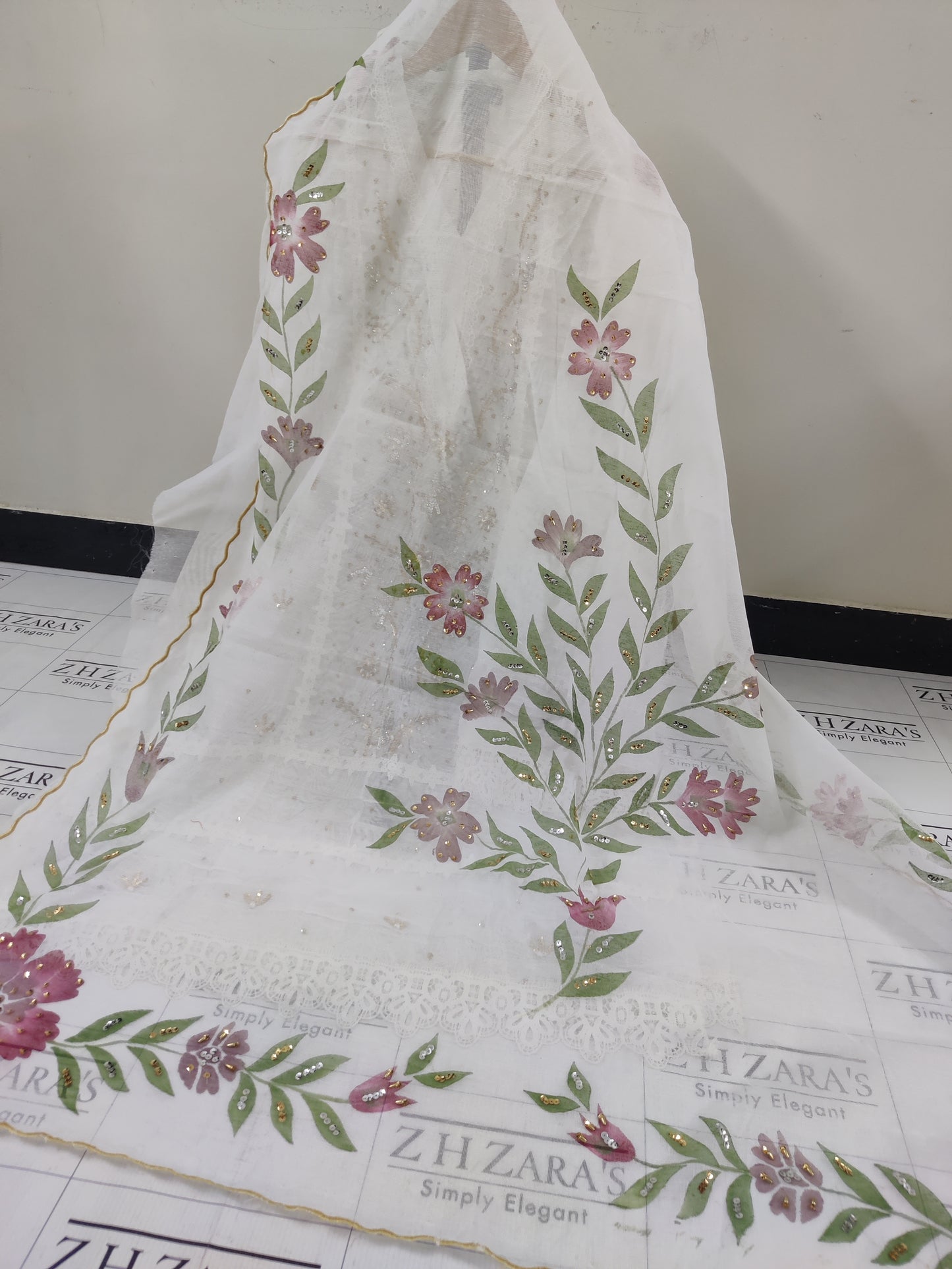 White Brush & Beads 2pc