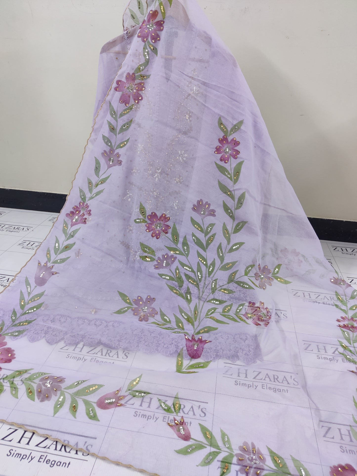 Lilac Purple Brush & Beads 2pc