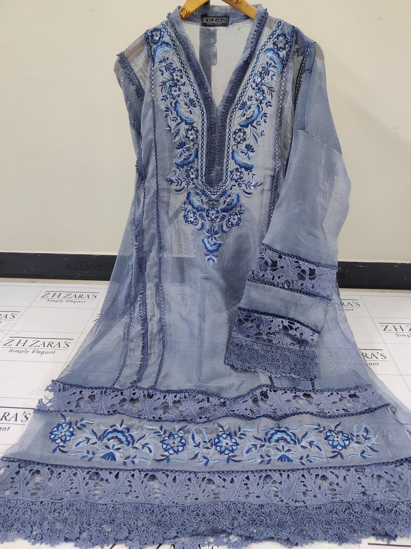 Bluish Grey Shaahi 3pc