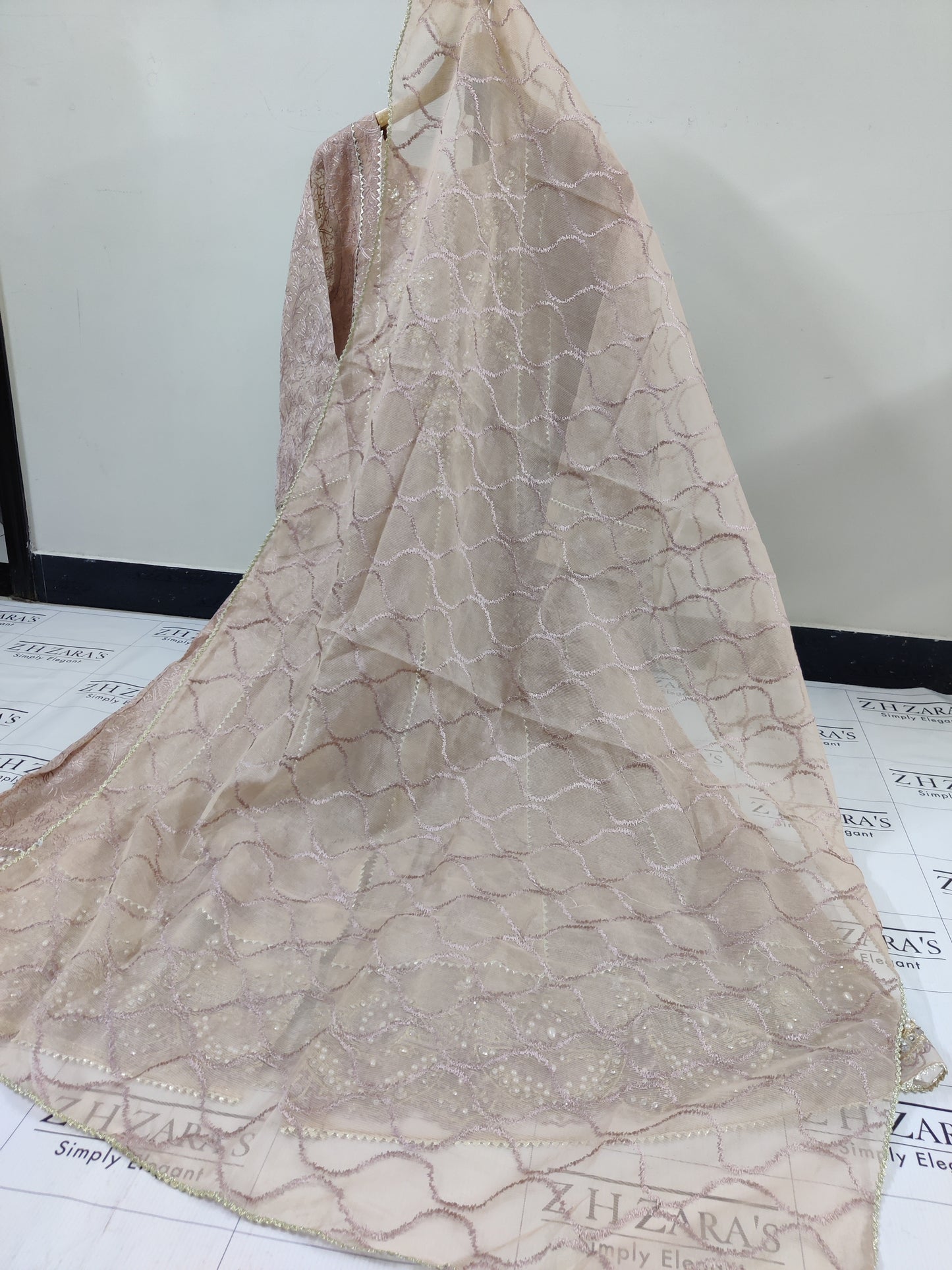 Zarqa Teapink Stitched 4pc