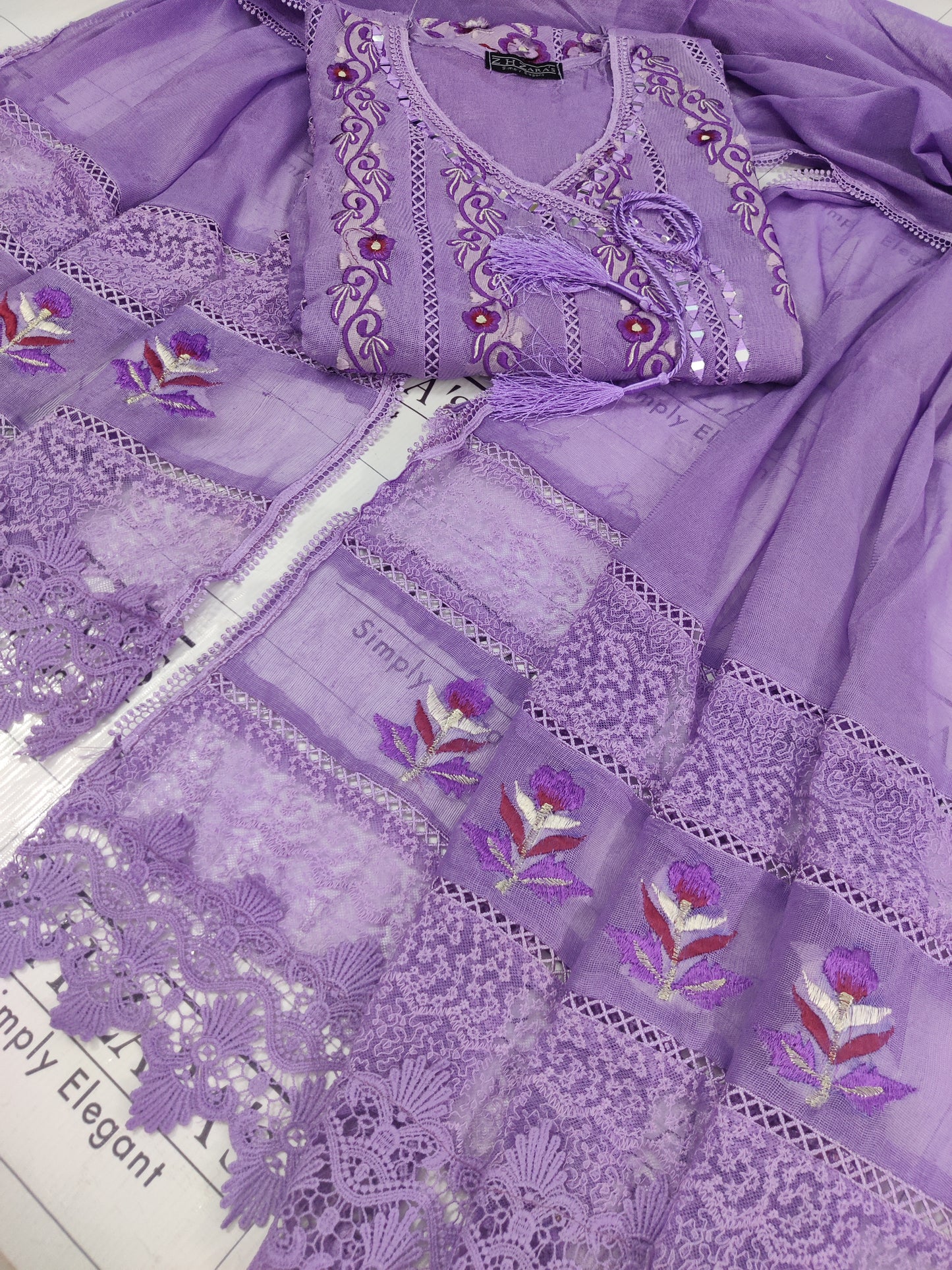 Lavender Purple Angrakha Pishwas