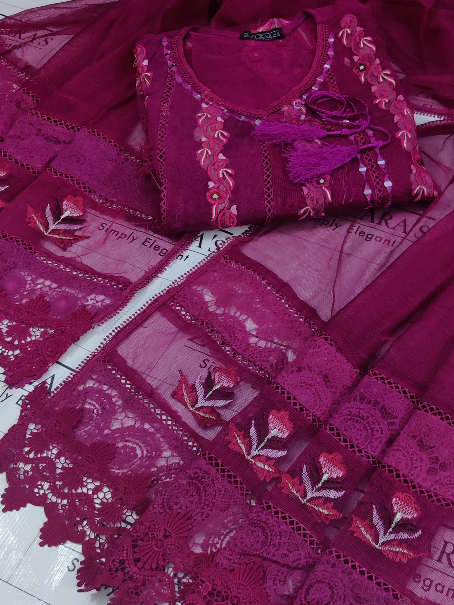 Hotpink Angrakha Pishwas