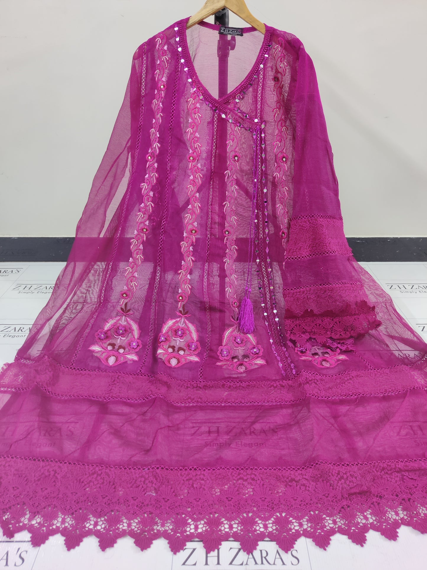 Hotpink Angrakha Pishwas