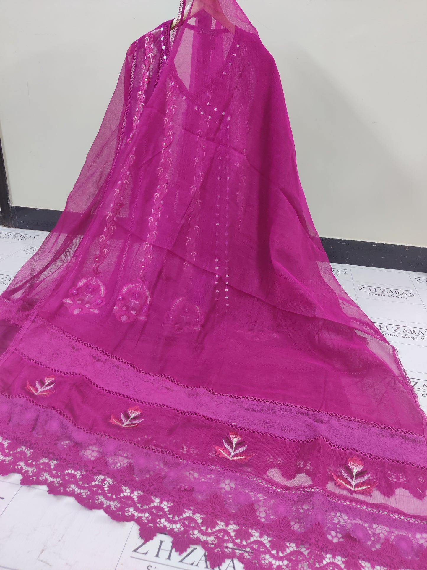 Hotpink Angrakha Pishwas