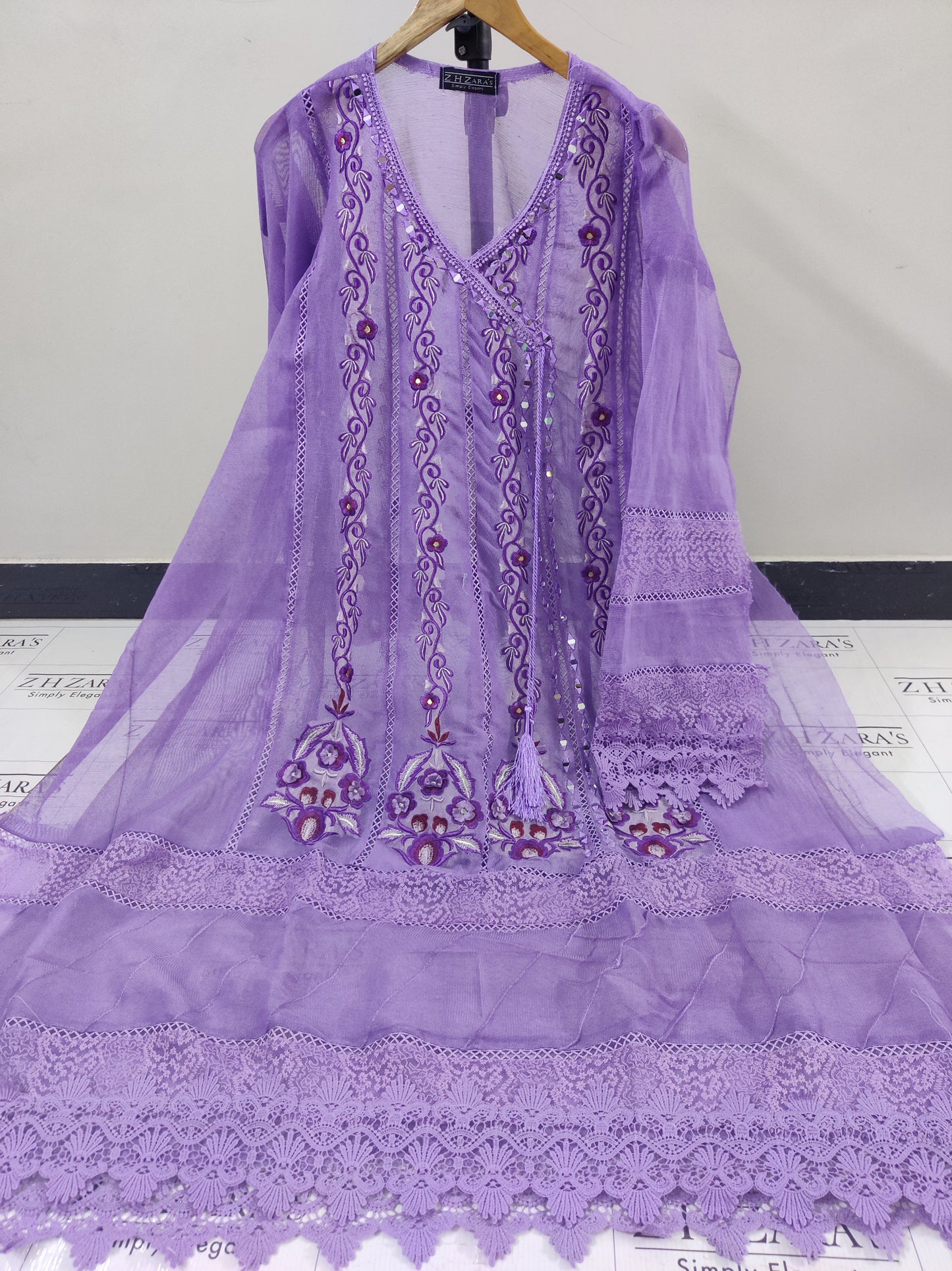 Lavender Purple Angrakha Pishwas