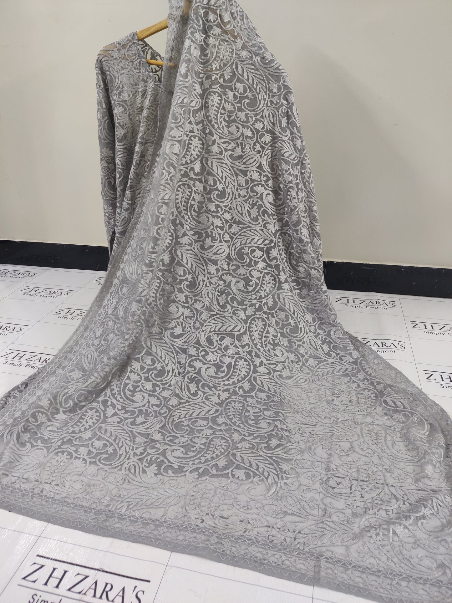 Grey Grey Jaal Stitched 2pc