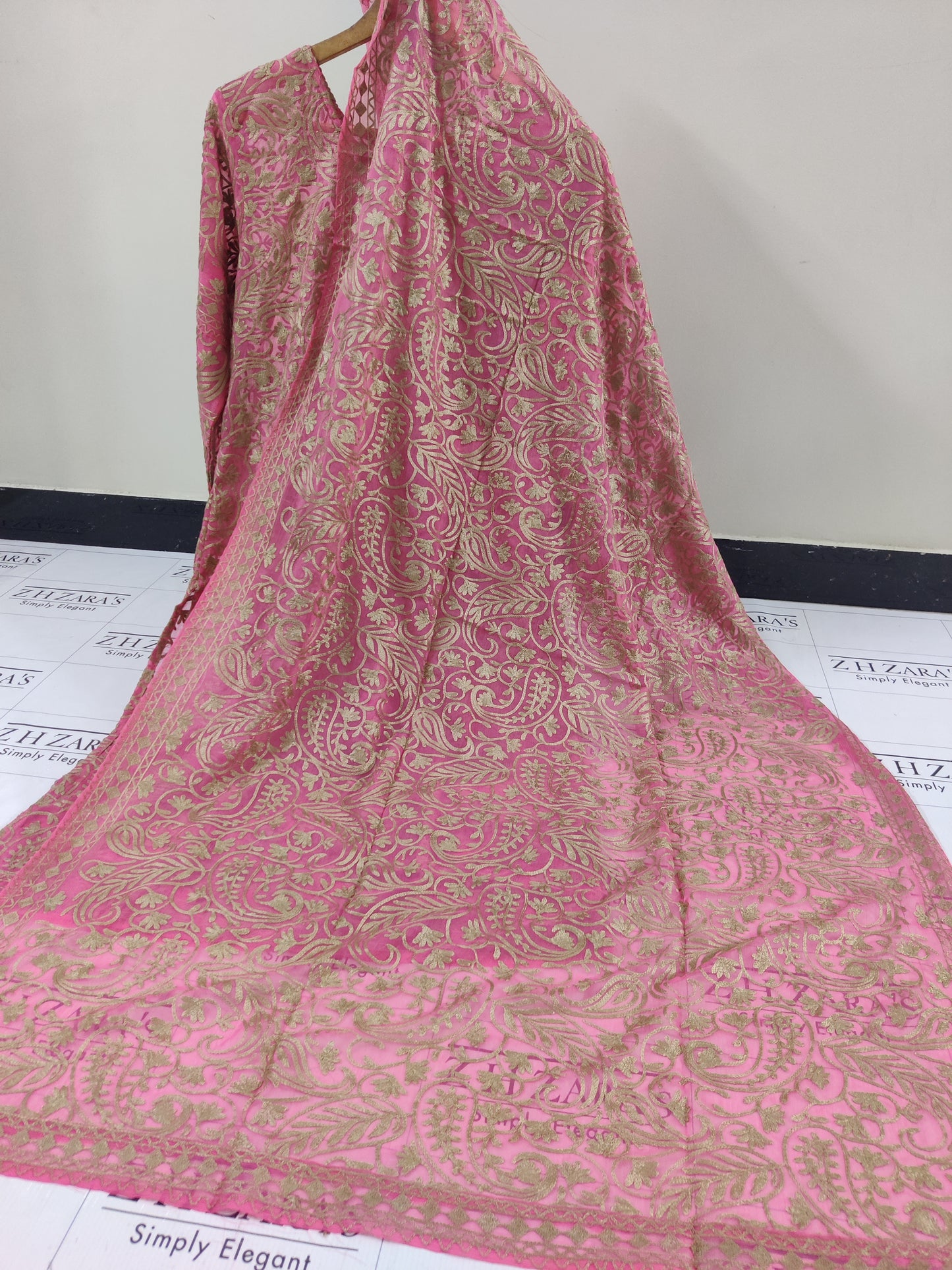 Pink Jaal Stitched 2pc